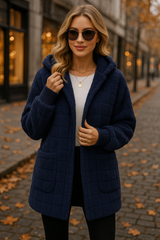 Oversized Hooded Plush Velvet Jacket – Autumn & Winter