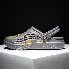 Zapatillas con agujeros para hombre, tallas grandes, puntera de zapatillas