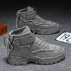 Bota de trabajo informal de estilo británico para hombre, combinable con todo