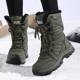 Women’s Winter Waterproof High-Top Snow Boots – Warm, Thick Lining