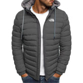 Men’s Winter Jacket – Warm, insulated, slim-fit, hooded, zipper, casual and stylish.