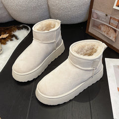 Women’s Winter Snow Boots – Thick sole, fleece-lined, short, warm, anti-slip.
