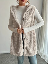 Solid Color Chunky Knit Hooded Vest – Casual & Cozy