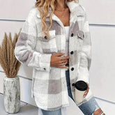 Winter jacket with high elasticity, long plush fabric, and a comfortable, modern design.