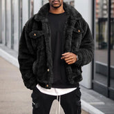 Men’s Winter Coat – Cozy, thermal, plush, thick, with chest pockets.