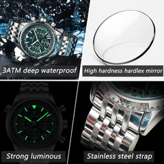 POEDAGAR Luxury Watches For Men Date Chronograph Stainless Steel Man Watch Waterproof Luminous Sport Military Men's Quartz Watch