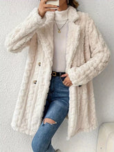 Textured jacquard long coat for women, perfect for autumn and winter.