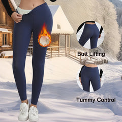 High-Waist Fleece Velvet Leggings – Autumn & Winter