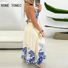 Women's long skirt sets with lace print