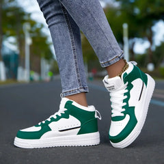 Women’s high-top sneakers, lightweight and durable. Sporty style.
