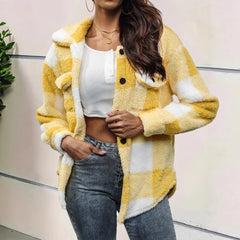 Winter jacket with high elasticity, long plush fabric, and a comfortable, modern design.