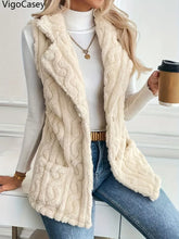 Sleeveless Plush Single-Breasted Vest – Autumn & Winter