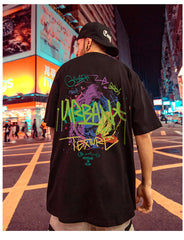 Roupas masculinas plus size da moda de rua de manga curta