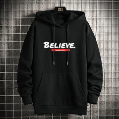 Suéter de lã com capuz solto tamanho grande masculino