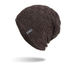 Gorro de tela con patrón horizontal y vertical de vellón