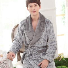 Camisón de franela grueso para otoño e invierno para hombre