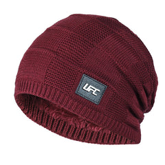 Knitted Hat Male Plush Wool Outdoor Pullover