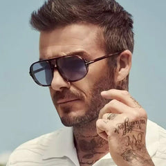 Gafas de sol elegantes con estampado retro de leopardo volador y sapo de doble haz