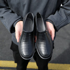 Botas de chuva curtas de cano baixo e sola macia masculinas à prova d'água