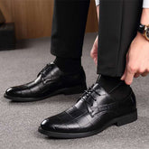 Sapatos de negócios britânicos com cadarço pretos casuais estilo coreano respiráveis