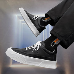 Sapatos masculinos esportivos de aumento de altura, lazer, cor sólida, todos os tipos de calçados com fundo grosso