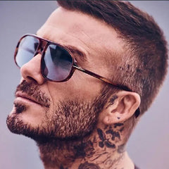 Gafas de sol elegantes con estampado retro de leopardo volador y sapo de doble haz