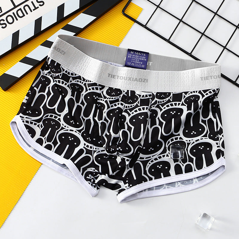 Cueca boxer masculina personalizada com estampa nude e seda gelada