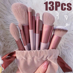 Conjunto de pincéis de maquiagem com 13 peças, pincel para corretivo, blush, pó, sombra, iluminador, base, ferramentas de beleza cosméticas