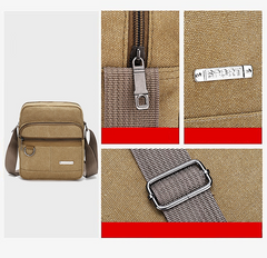 Casual Men's One-shoulder Messenger Multi-layer Canvas Bag