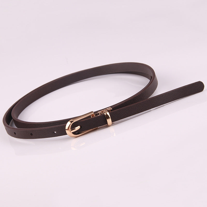 Sweater Thin Belt Ladies All-match Pin Buckle PU Small Belt