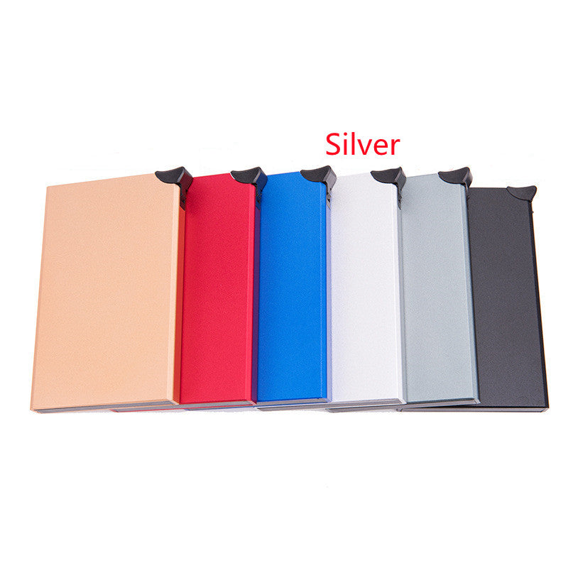 Metal Aluminum Anti-theft Brush Anti-magnetic RFID Wallet Automatic Card Box