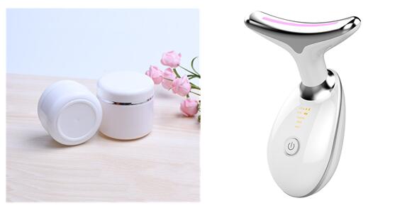 Masajeador térmico EMS para reafirmar y tensar el cuello, dispositivo eléctrico de belleza facial con fotones LED y microcorriente para eliminar arrugas para mujer