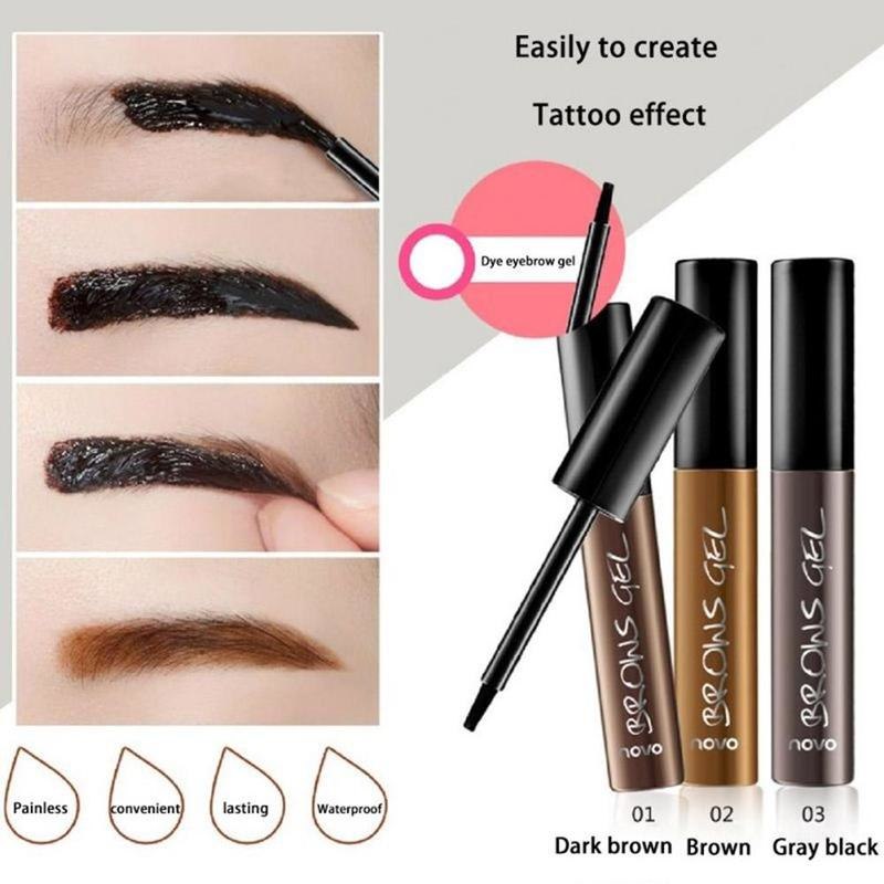 Tinte para tatuaje de cejas Peel Off Brown Black Eye Brow, resistente al agua, de larga duración, profesional, gel para cejas, crema, máscara de pestañas, maquillaje de ojos, cosméticos