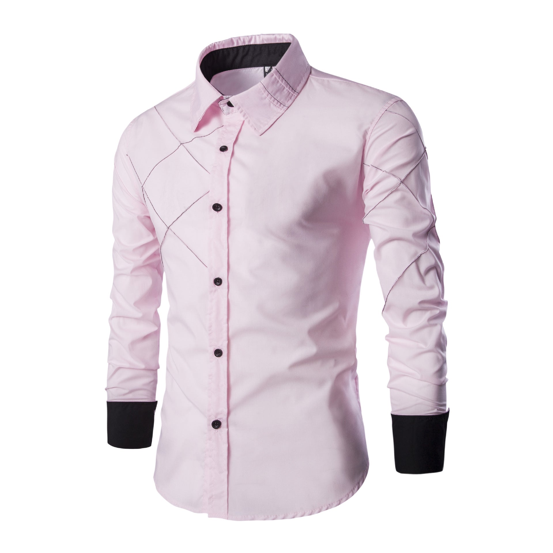 Nova camisa masculina de manga comprida camisa xadrez casual