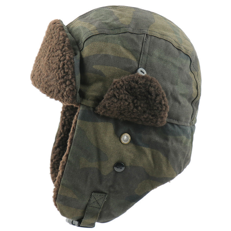 Gorro de esquí para exteriores resistente al viento de Lei Feng, gorro grueso con protección para los oídos, gorro de vuelo