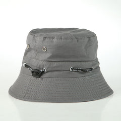 Foldable outdoor leisure solid color fisherman hat