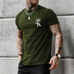 Camiseta de manga corta con cuello redondo informal para hombre nueva de estilo europeo y americano