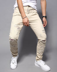 Pantalones cargo casuales con cintura doble y rotos