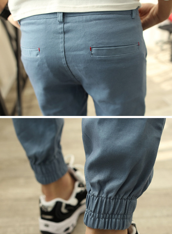 En la primavera de 2016, nuevos pantalones casuales ajustados coreanos para hombres, pantalones Haren para pies, pantalones para hombres.