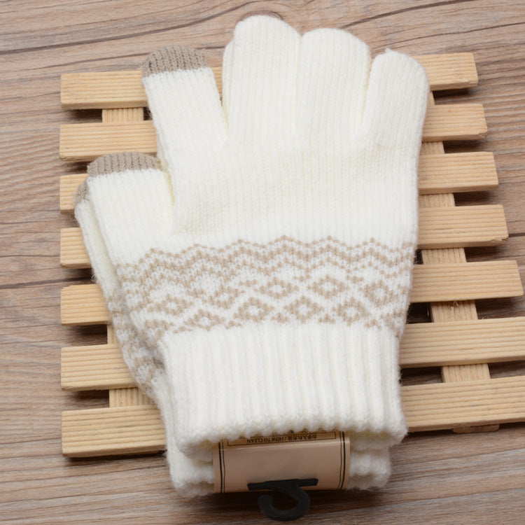 Couple knitted gloves touch screen gloves