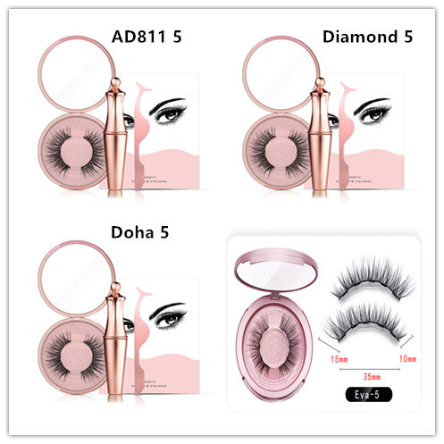 Delineador de ojos líquido magnético natural de larga duración, pestañas postizas magnéticas y juego de pinzas, juego de maquillaje