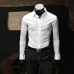 Camisa social masculina de manga comprida slim