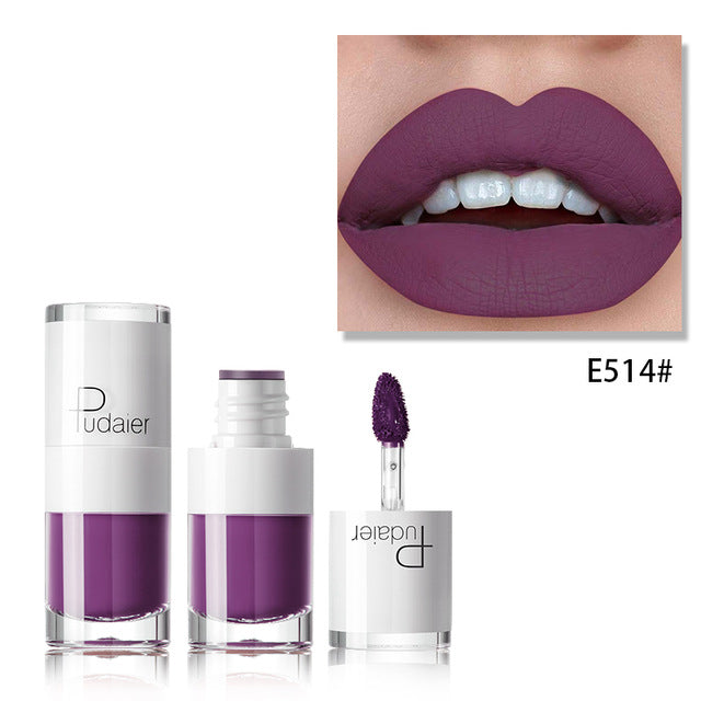 Lápiz labial de 16 colores, botella blanca, brillo labial mate, hidratación duradera