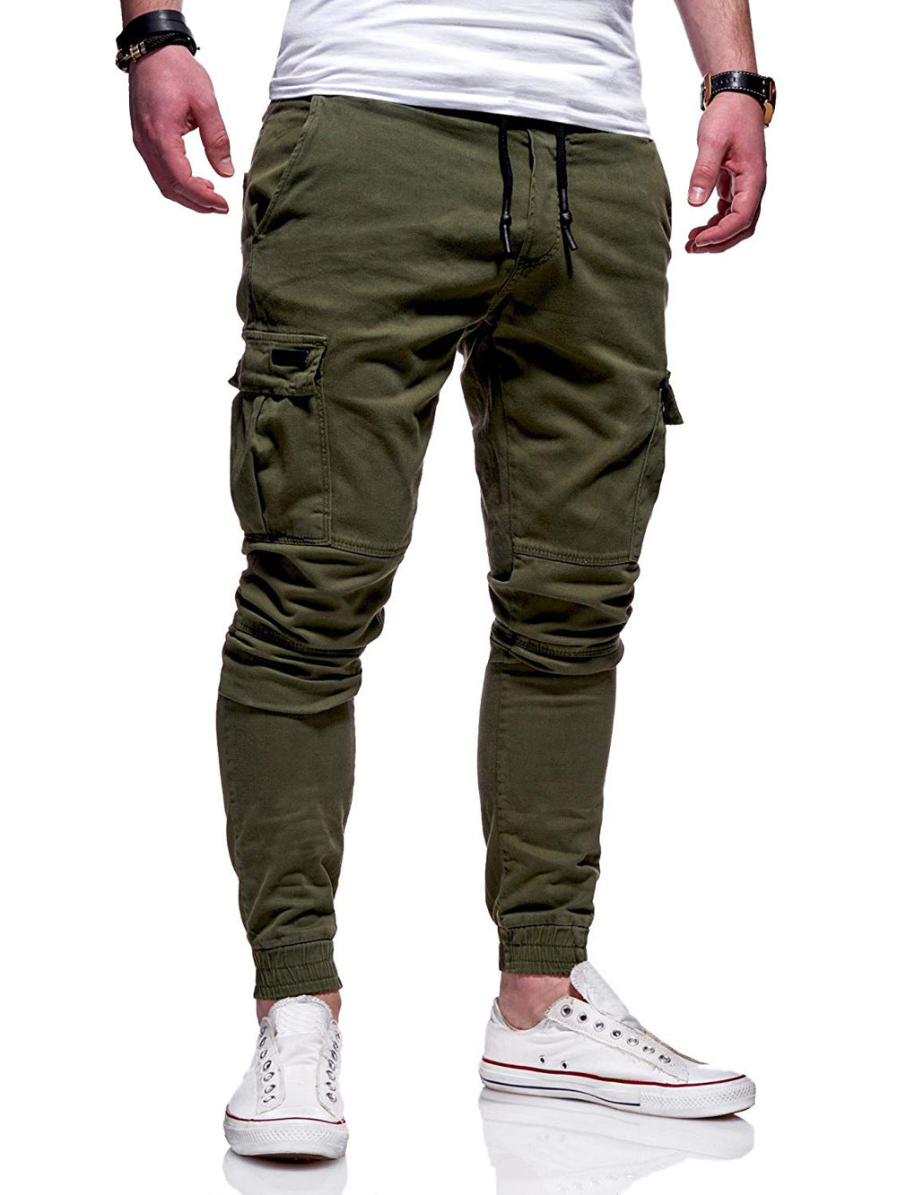 Pantalones casuales de algodón fino de otoño para hombre 