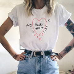 Moda Amor Impressão Senhoras Tops T-Shirt Bottoming Shirt