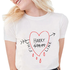 Moda Amor Impressão Senhoras Tops T-Shirt Bottoming Shirt