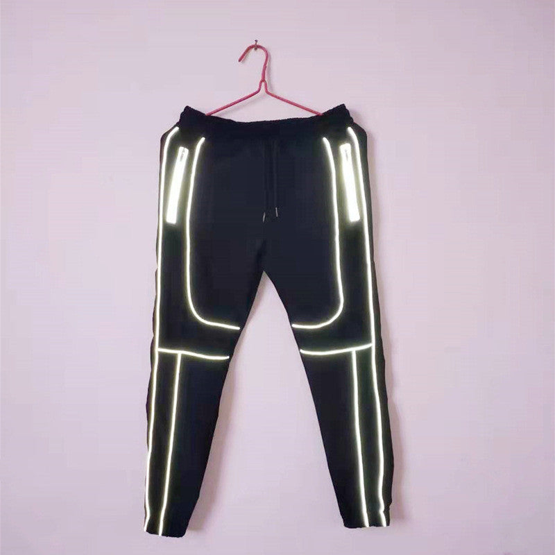 Pantalones deportivos fluorescentes para correr de estilo informal