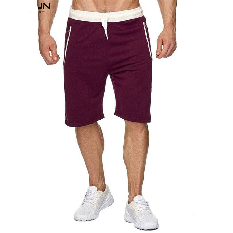 Pantalones cortos deportivos de cinco puntos para hombre, pantalones cortos casuales de talla grande para playa