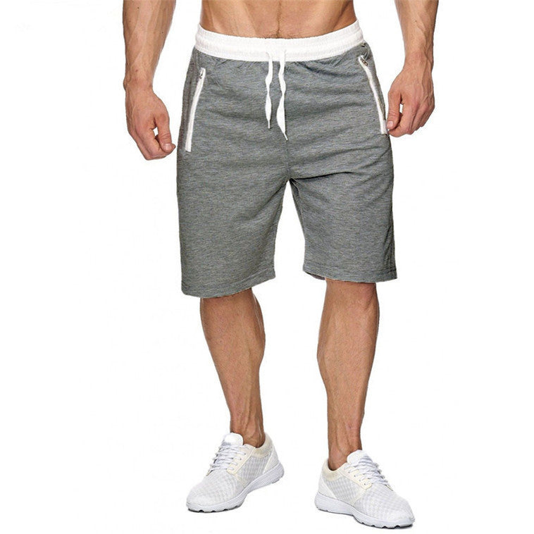 Pantalones cortos deportivos de cinco puntos para hombre, pantalones cortos casuales de talla grande para playa