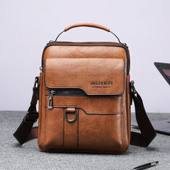 Vintage Leather Vertical Portable Business Casual Leather Bag